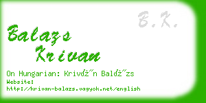 balazs krivan business card